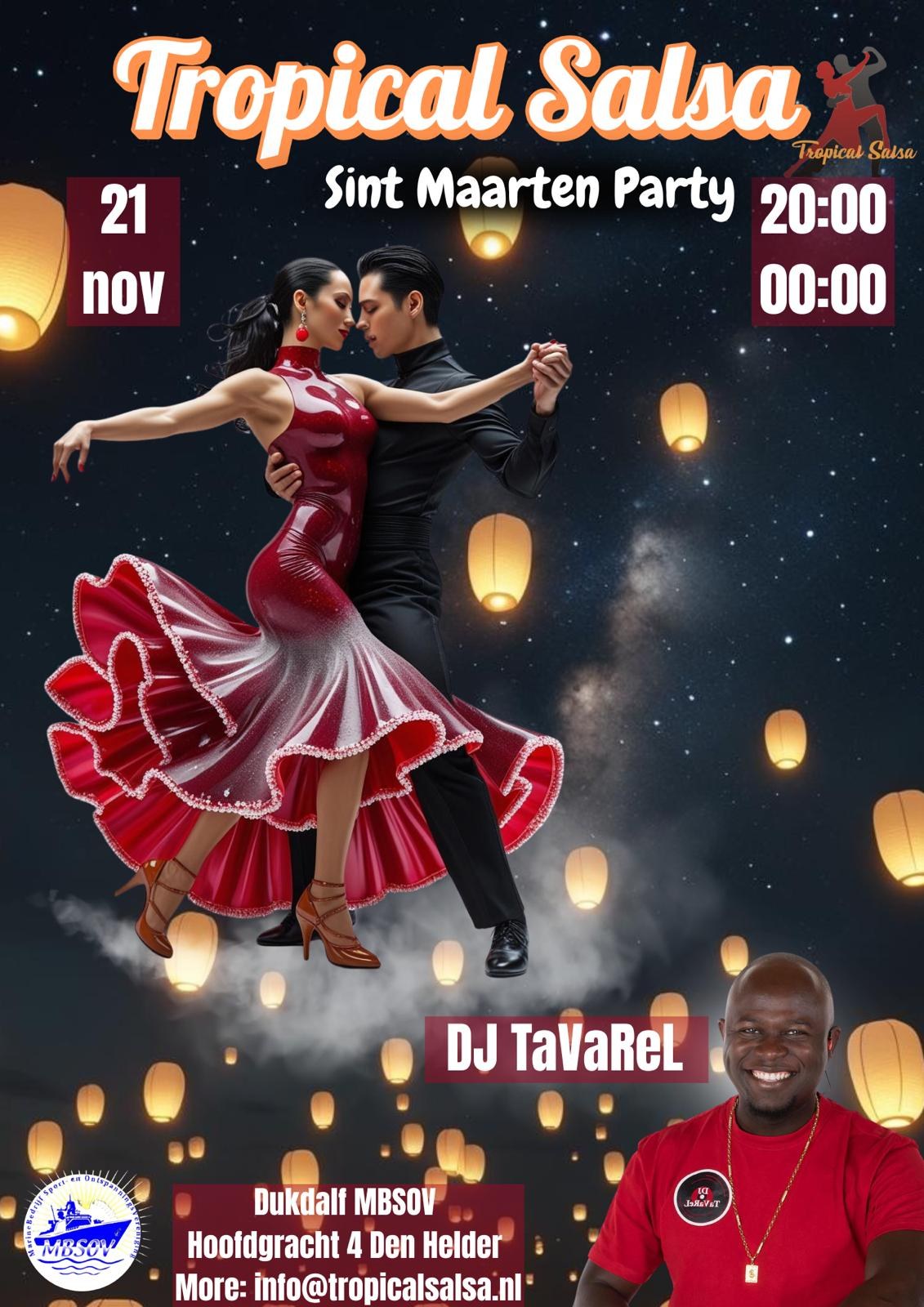 Flyer Sint Maarten Party 21 november